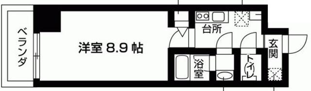新百合グリーンビル(1K/2階)の間取り写真