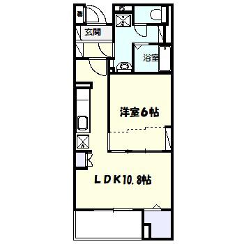 ブリッサ港南(1LDK/3階)の間取り写真
