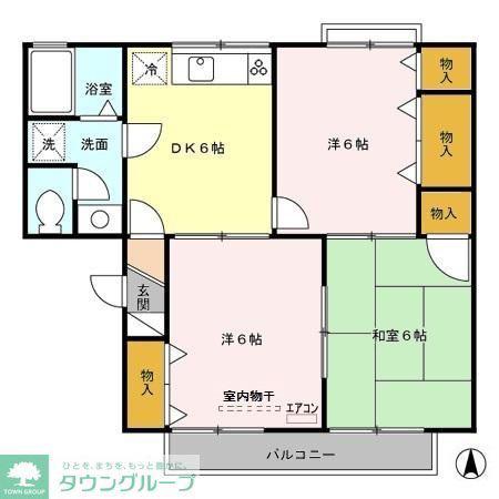 シャトル大戸III(3DK/2階)の間取り写真