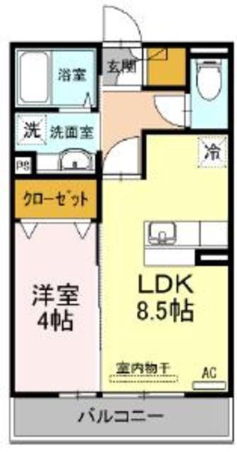 アメニティコート(1LDK/2階)の間取り写真