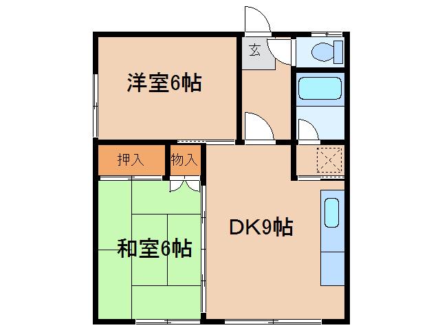 すみれマンション(2DK/2階)の間取り写真