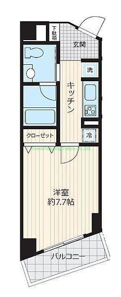 ロワジール三軒茶屋(1K/4階)の間取り写真