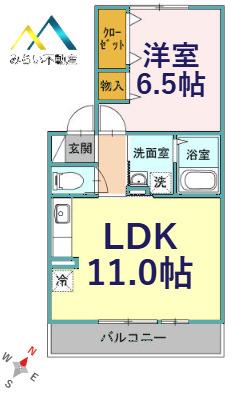 パストラル(1LDK/1階)の間取り写真