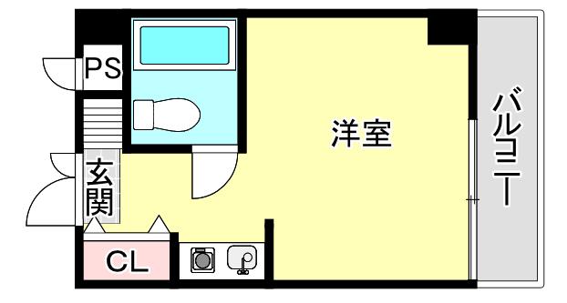 タケ&ハルビル第2(ワンルーム/4階)の間取り写真