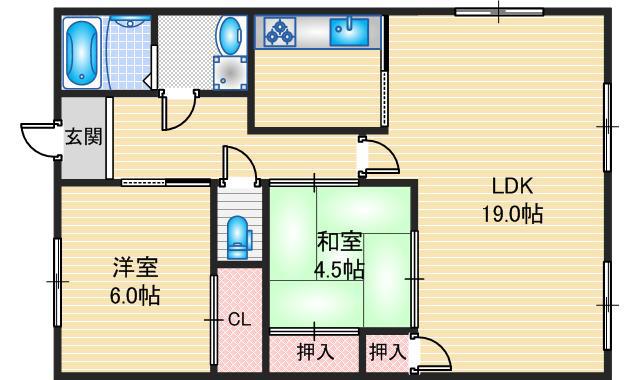 サイユウカン(2LDK/2階)の間取り写真
