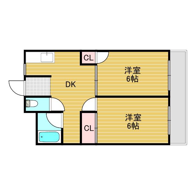 成光マンション(2DK/3階)の間取り写真
