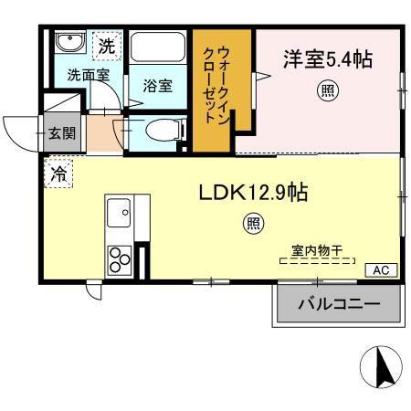 パルト ルミエール(1LDK/2階)の間取り写真