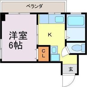 メゾンひまわり(1K/4階)の間取り写真
