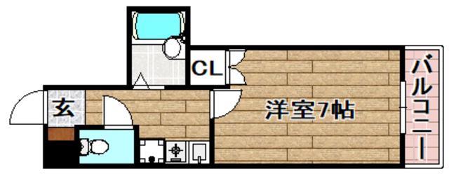 ビアンヌール川西(1K/3階)の間取り写真