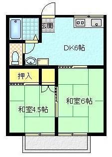 サンハイツたくま(2DK/1階)の間取り写真