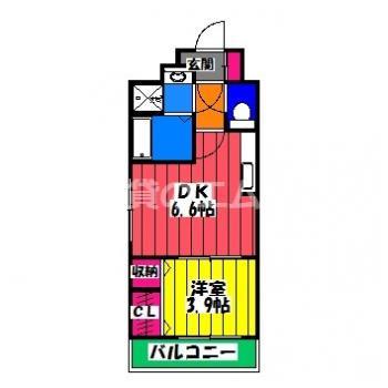 エンブレイス博多駅南(1DK/9階)の間取り写真