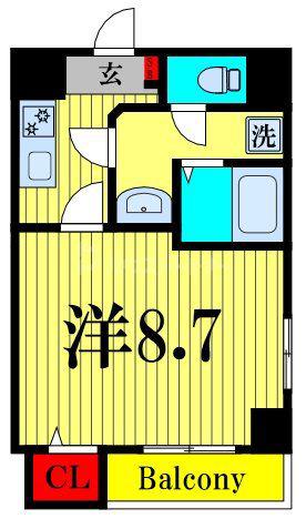 BLOOM 南千住(1K/2階)の間取り写真