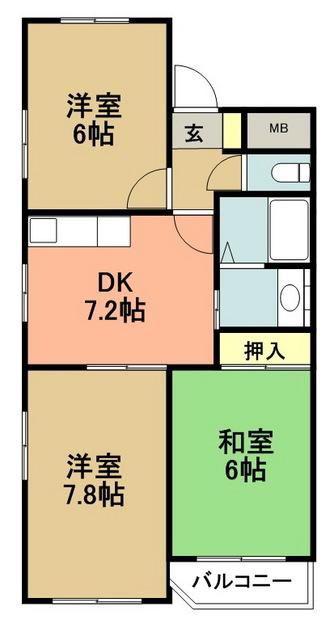 シティフォーラム溝の口(3DK/7階)の間取り写真