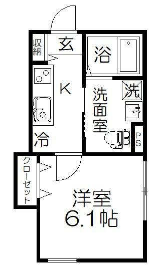 CASA.KELLY(1K/1階)の間取り写真