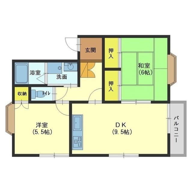 フレンディ希来里(2DK/2階)の間取り写真