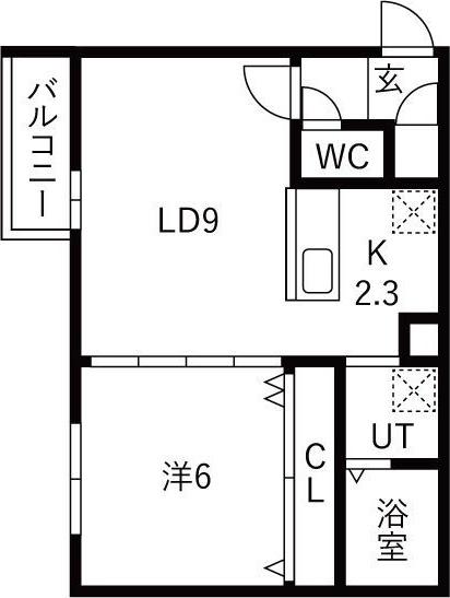 アストリア宮の森(1LDK/3階)の間取り写真