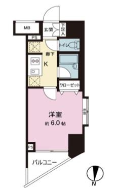 文京春日プラッツ(1K/7階)の間取り写真