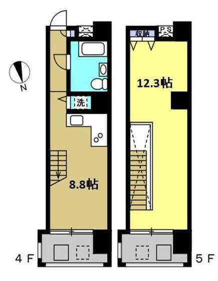 ルーラル23番館(1LDK/4階)の間取り写真