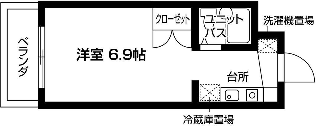 クレストナゴヤ(ワンルーム/3階)の間取り写真