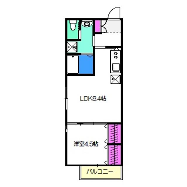 ロイヤルレジデンス住吉沢之町 PARTI(1LDK/2階)の間取り写真