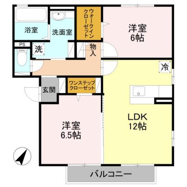 エクセルフォート(2LDK/1階)の間取り写真