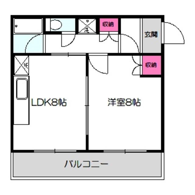 エスペランサ木下パートⅠ(1LDK/3階)の間取り写真