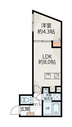 ル・シエル西新宿(1LDK/B1階)の間取り写真