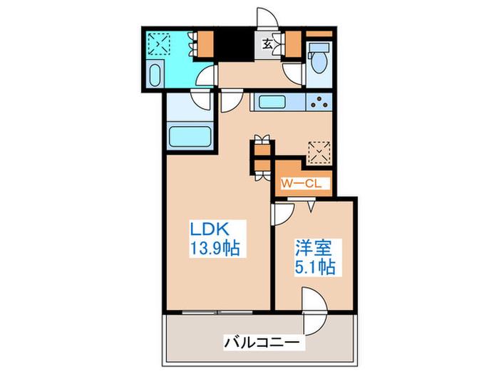 ONE札幌ステーションタワー(1LDK/14階)の間取り写真