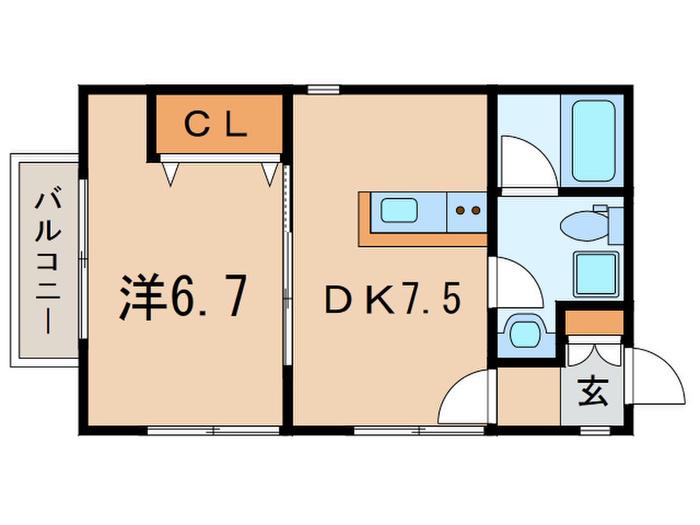 JADE GARDEN 東六郷(1DK/1階)の間取り写真