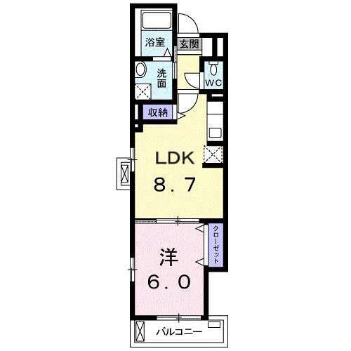 アリエッタ(1LDK/2階)の間取り写真
