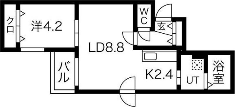 サンステージ豊平3-3(1LDK/1階)の間取り写真