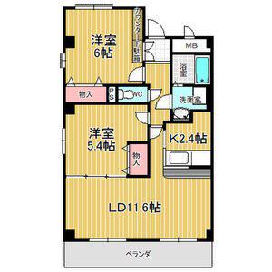 ガーデニングヒルズ神の倉II(2LDK/1階)の間取り写真