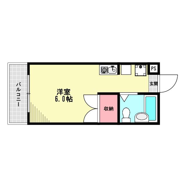 上北沢アサカマンション(ワンルーム/2階)の間取り写真