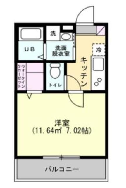 WITHFUN小田急相模原駅南口(1K/2階)の間取り写真