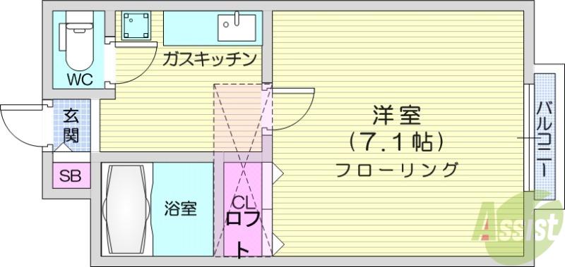 ヴァンサン館(1K/2階)の間取り写真