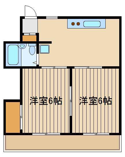 ハイム大泉(2DK/1階)の間取り写真