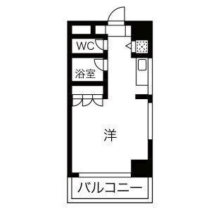 カル・ブラン(ワンルーム/4階)の間取り写真