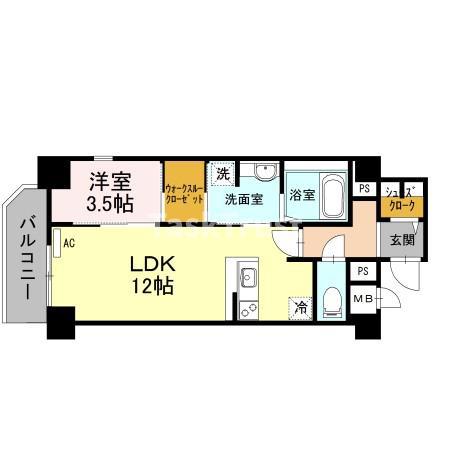 クレールフォレスタ(1LDK/3階)の間取り写真