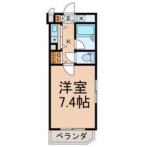 メゾン・ヴェルメイユ(1K/4階)の間取り写真