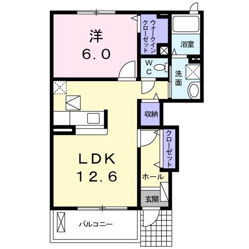 アークレジデンスC(1LDK/1階)の間取り写真