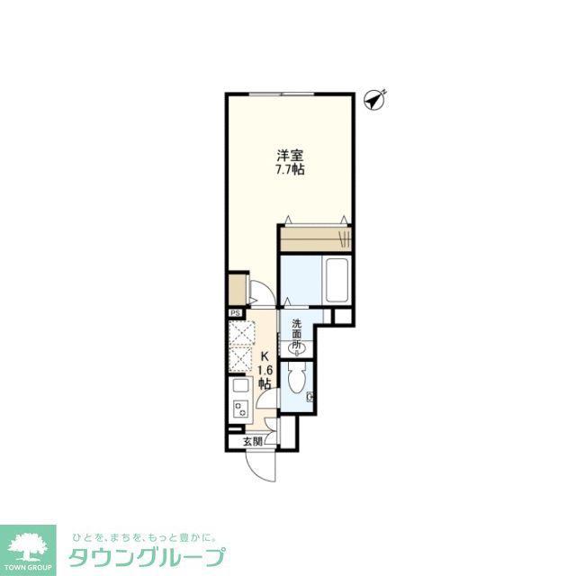 ウェルスクエア三軒茶屋(1K/1階)の間取り写真
