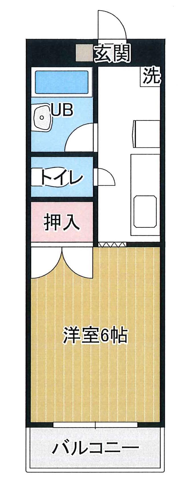 ピーナツタウン(1K/5階)の間取り写真