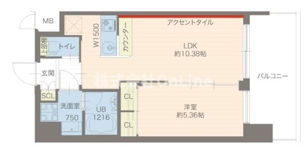 プレジオ城東(1LDK/9階)の間取り写真