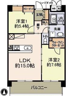 メゾン新町(2LDK/1階)の間取り写真