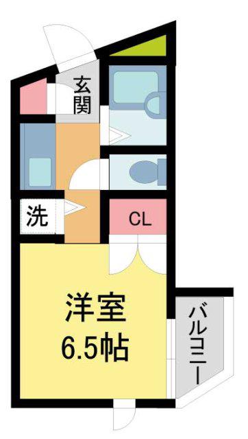 NEO-D夙川(1K/1階)の間取り写真