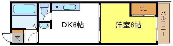 井上マンション(1DK/2階)の間取り写真