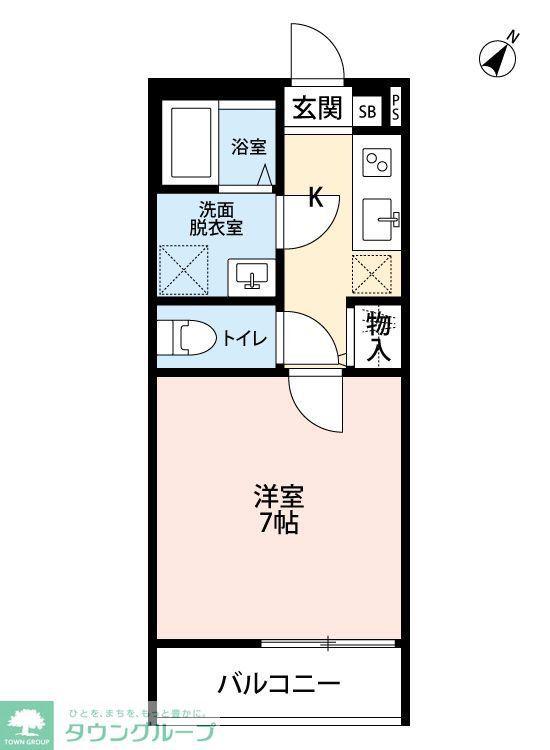 アレーゼ東浦和(1K/1階)の間取り写真