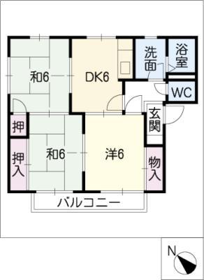 グリーンハイツ鈴木C棟(3DK/2階)の間取り写真