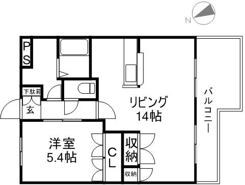 フォレストガーデン(1LDK/1階)の間取り写真