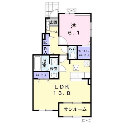 クレールプランドールII(1LDK/1階)の間取り写真